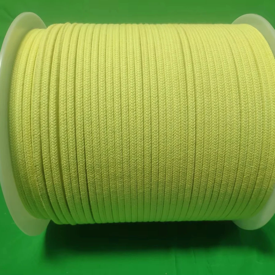 Heat Resistant Roll Wrapper 10mm*3mm Para Aramid Flat Roller Rope For Glass Tempering Furnace