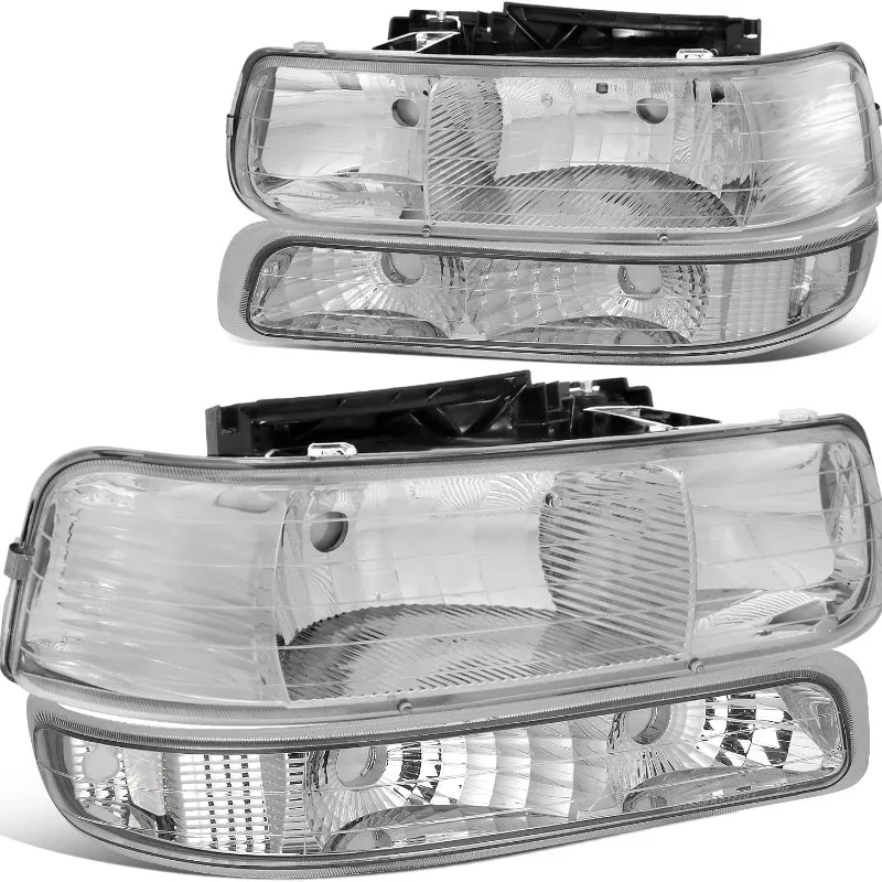 2PCS For Chevy Silverado1999-2002 Thorod Headlights Halogen Headlights Car Replacement Accessories