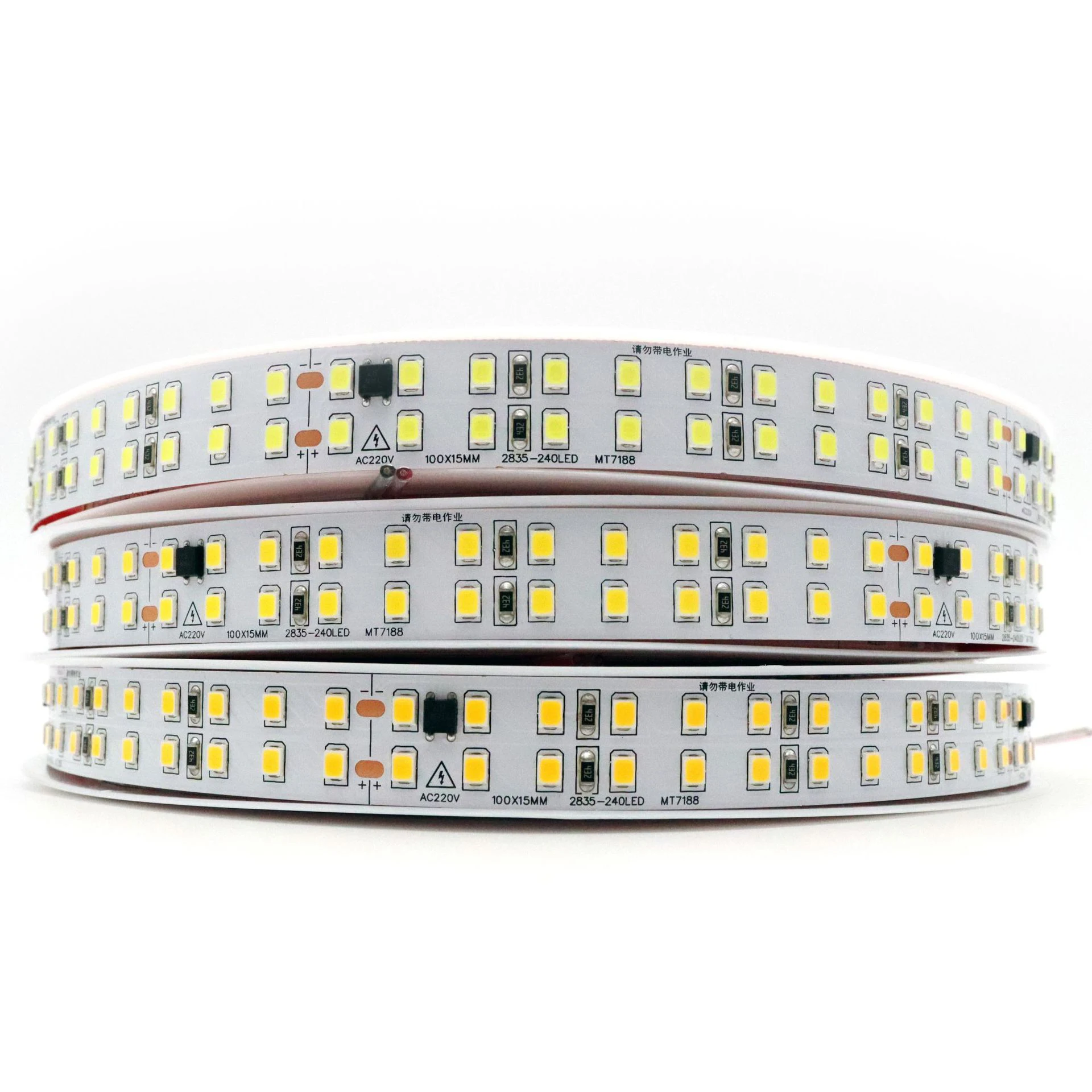 SMD2835 AC 220V High Voltage LED Tape Light 120Leds 240Leds Cuttable Ribbon RA85 Copper 3000K 6500K Flexible SMD 2835 Led Strip