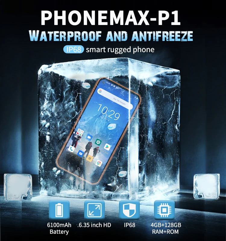 2022 New Unlocked rugged phones and water proof phones with Dual SIM Card IP68 Original Unlock Android10 4GB +128GB 8+21MP