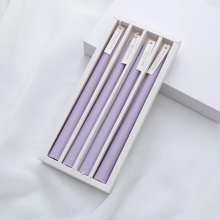 Handmade Exquisite Gradient Color Tall Taper Dinner Candles Smokeless Soy Wax With Cotton Wicks for Christmas Halloween Weddings