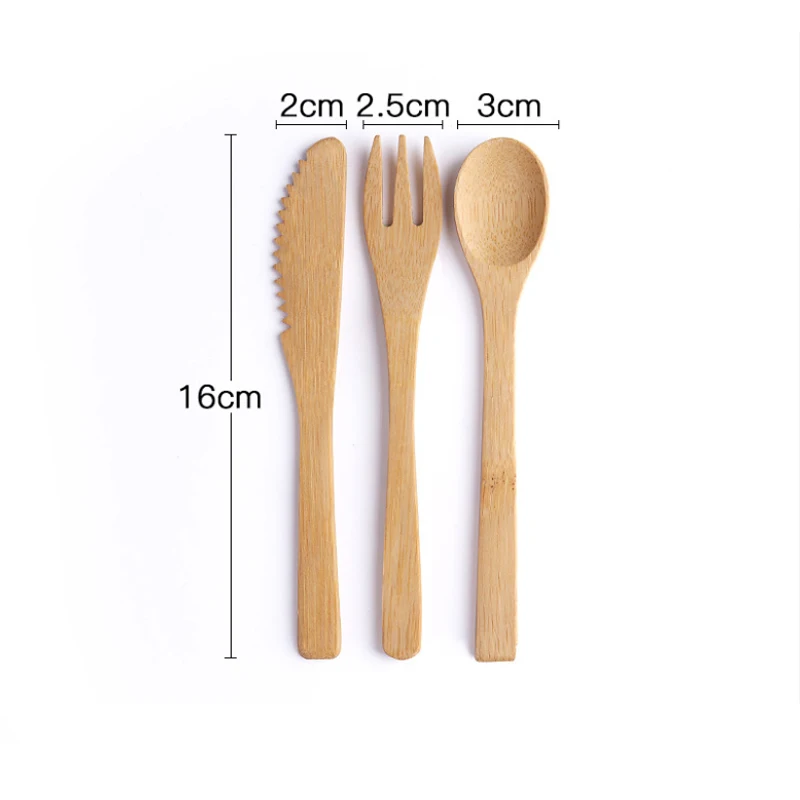 Biodegradable wooden bamboo disposable eco cutlery spoon fork knife set cutlery with custom logo