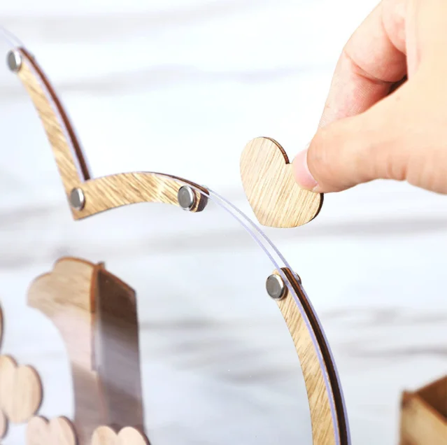 Handmade Wooden Acrylic Wedding Guest Book Frame For Wedding Favor