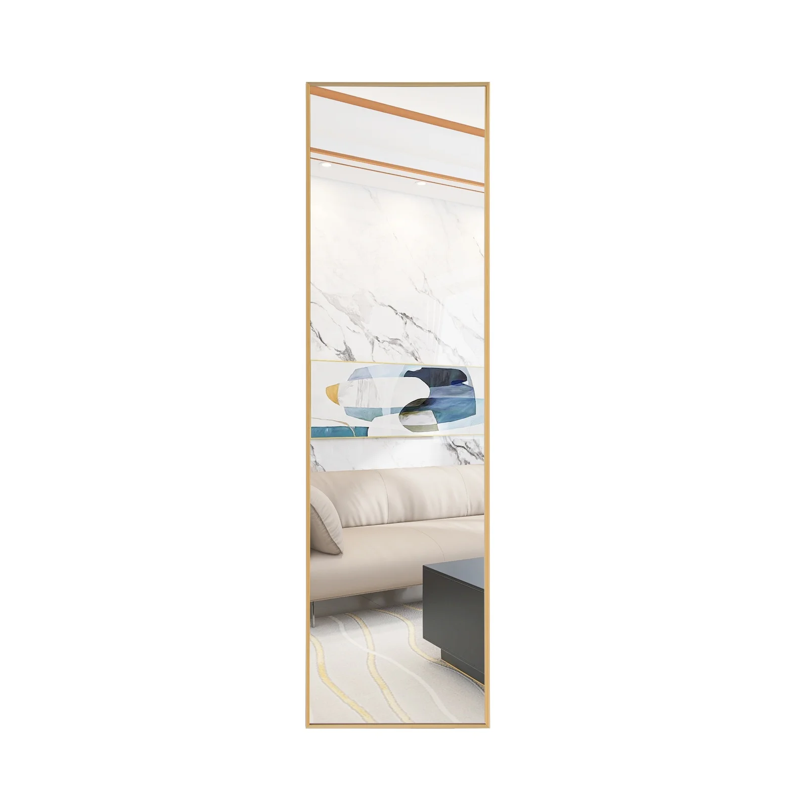 Large Full-length Metal Floor Standing Dressing Mirror Bathroom Decorative Metal Framed Full Length Mirror