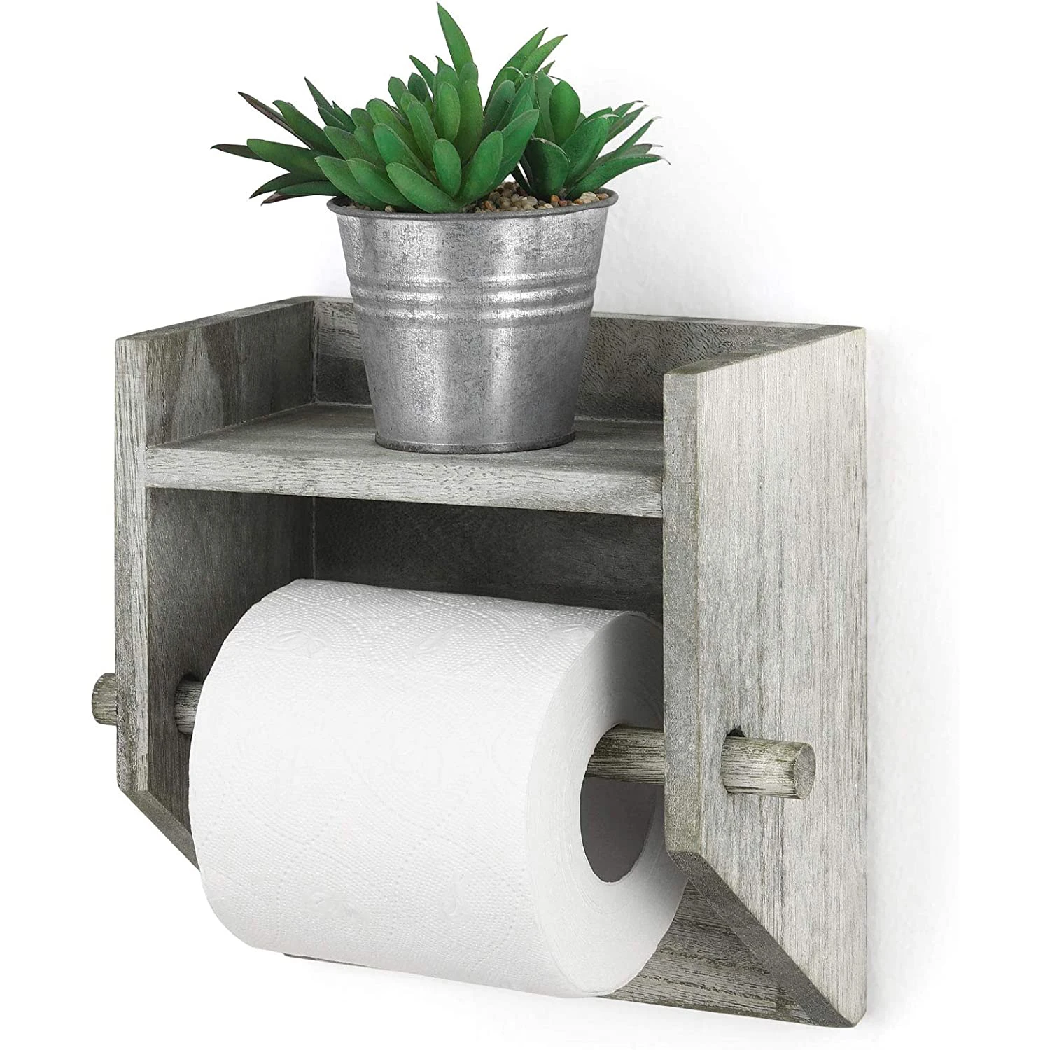 Hot Sale Wood Cabinet for Bathroom & Kitchen Wall-Mounted Toilet Paper Holder & Tissue Rack Organized Paper Roll Organizer