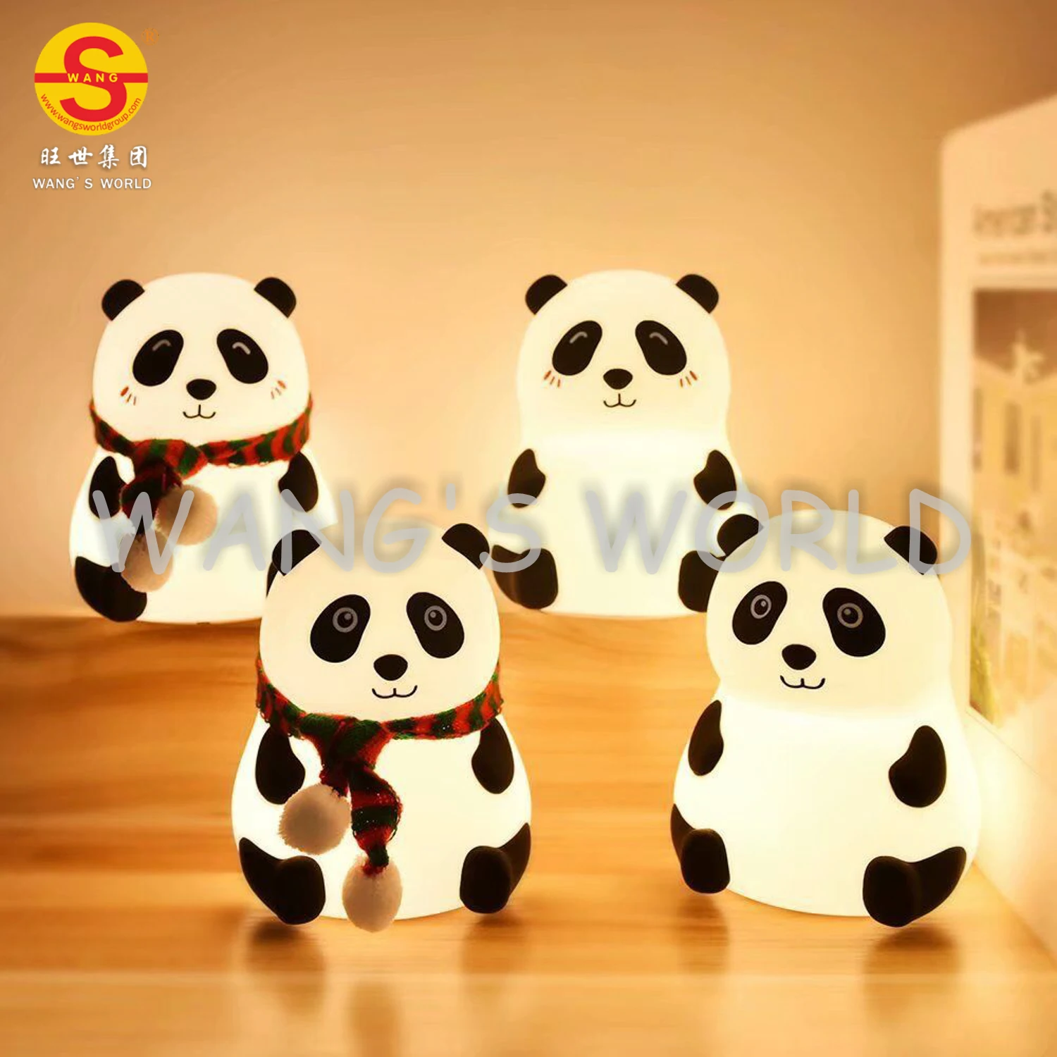 2023 Led Cute Cartoon Silicone Panda Lamp USB Touch Sensor Colorful Light Bedroom Bedside Night Light for Children Kids