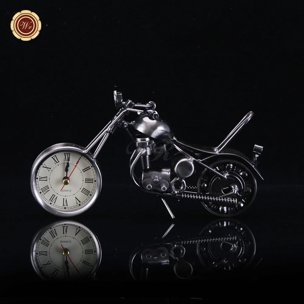 Wholesale Mini MotorBike Toy Collectible Gifts Modern Clocks Home Decor Metal Die Cast Motorcycles Model