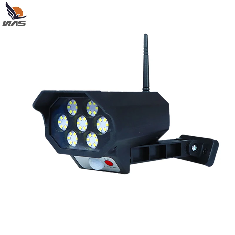 China wholesaler 2021 newest products Garden Waterproof Solar Panel Powered Simulation Security CCTV CameraWith Leds