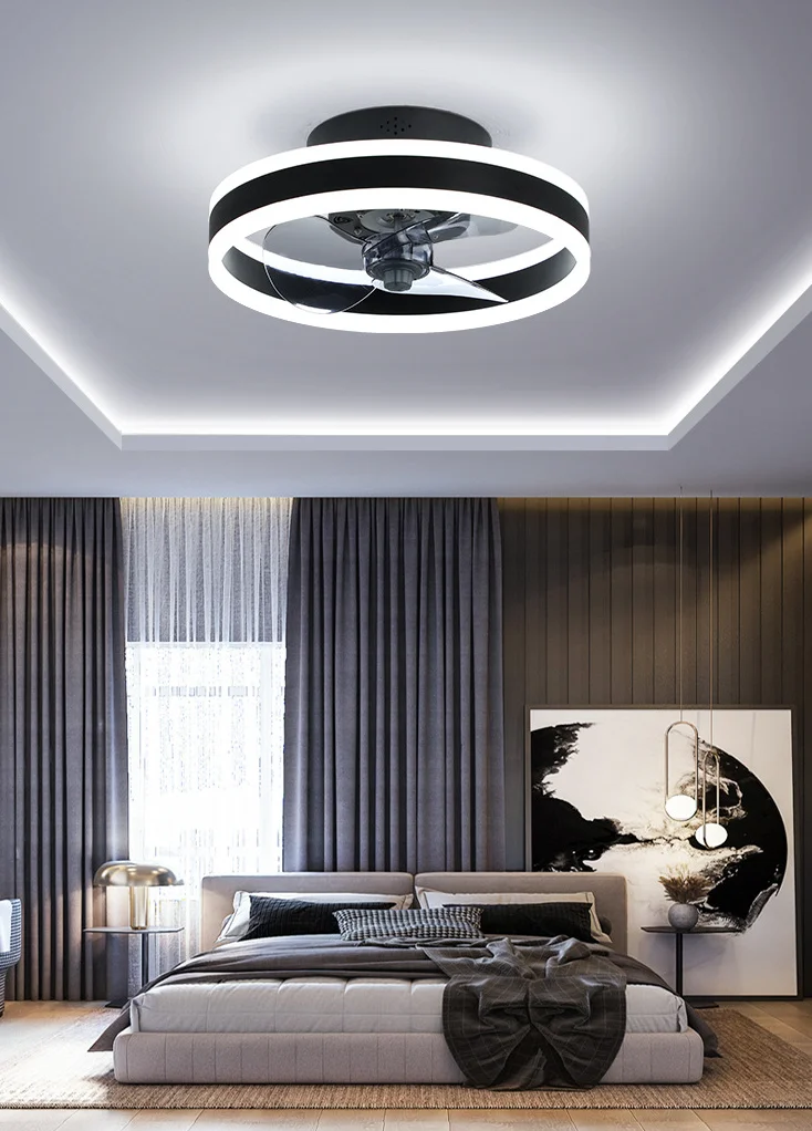 Pure copper motor ultra-quiet wind ceiling fan light luxury 400mm 500mm LED ceiling fan ceiling fan with light