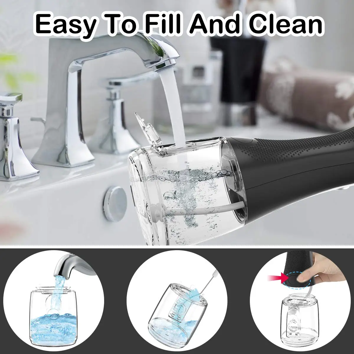 H2ofloss Cordless Water Dental Flosser With 5 modes Rechargeable Water Flosser  IPX7 Waterproof Portable Oral Irrigator