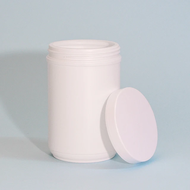 Custom Round Plastic Jars HDPE Container Protein Powder Jar Travel Plastic Bottle Storage Jars 1000ml