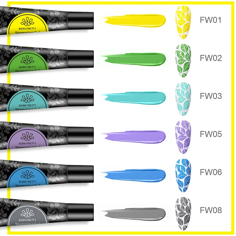 BORN PRETTY Private Label Multi-color Optional Nail Art Stamping Painting Gel Crayon Gel Paint for Nail