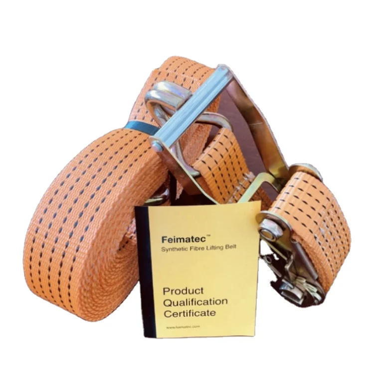 High Grade Heavy Duty Durable Polyester Webbing Track Ratcheting Cargo Tie Down Straps