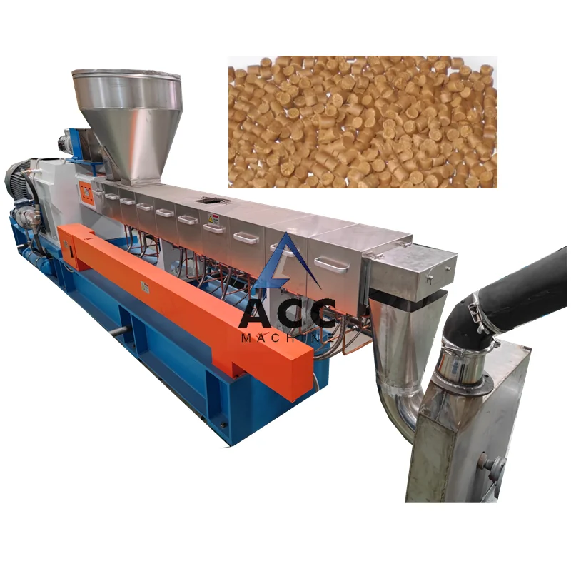 Parallel Double Screw wood plastic Granules Pelletizer Line /WPC Granules Making Machine