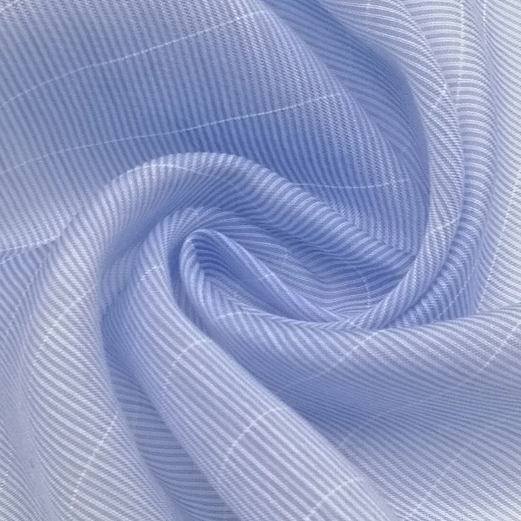 
Hot sale Polyester Polyamide Lyocell dobby stripe sheer woven Fabric for blouse & fashion tops. 