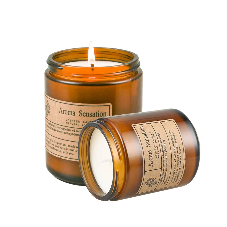 Custom Private Label Wholesale Natural Soy Wax Scented Candles Glass Jar Aromatherapy Candles