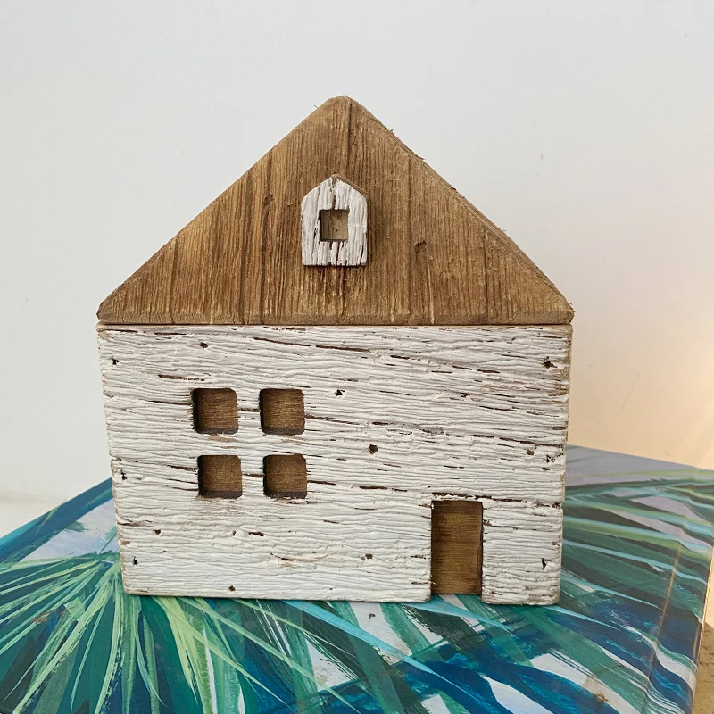 
YBOX handmade lovley small wooden box natural wood house shape gift box 