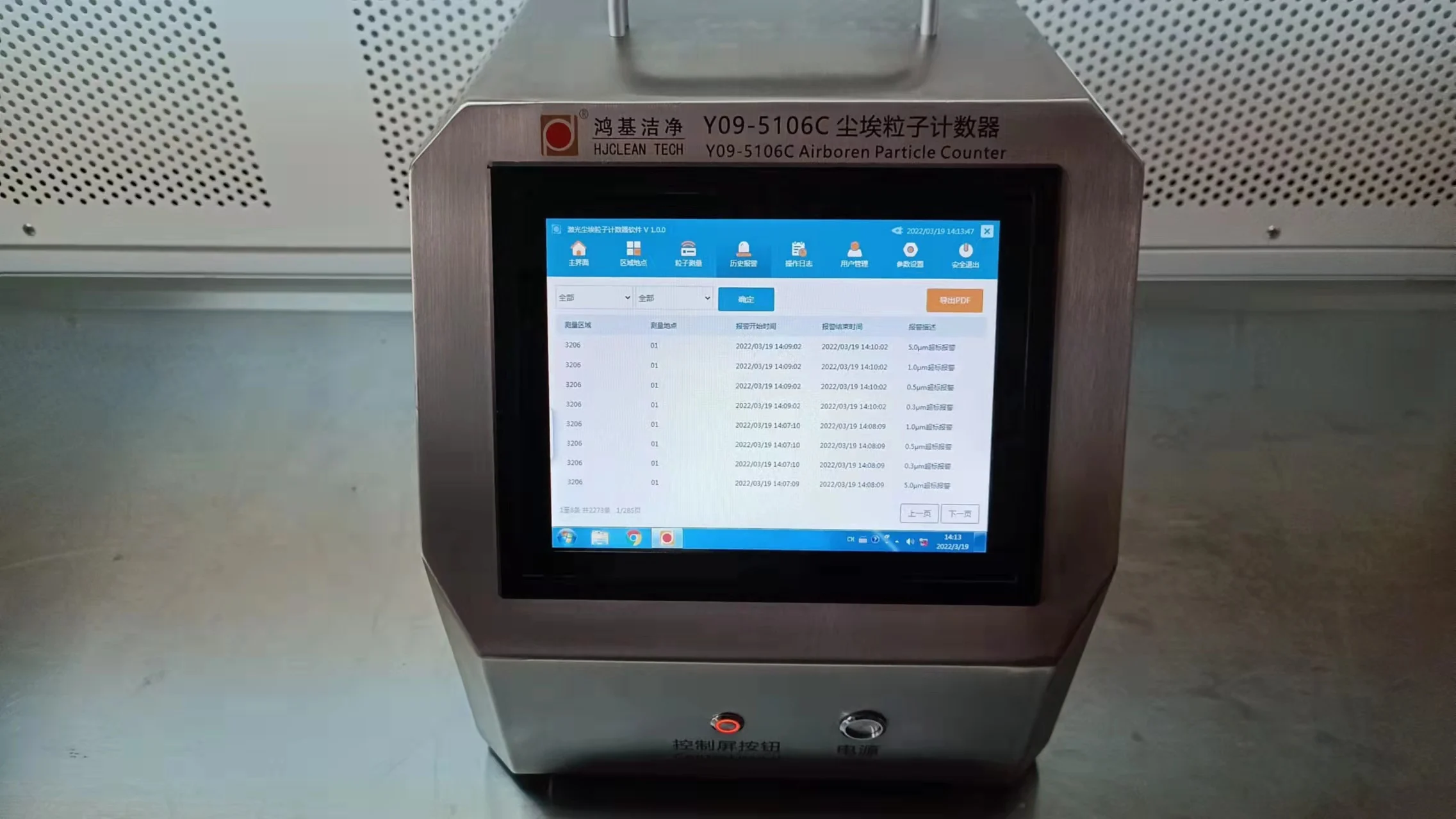 airborne Particle Counter For Clean Room Lab 100L/min Audit trail function airborne particle counter