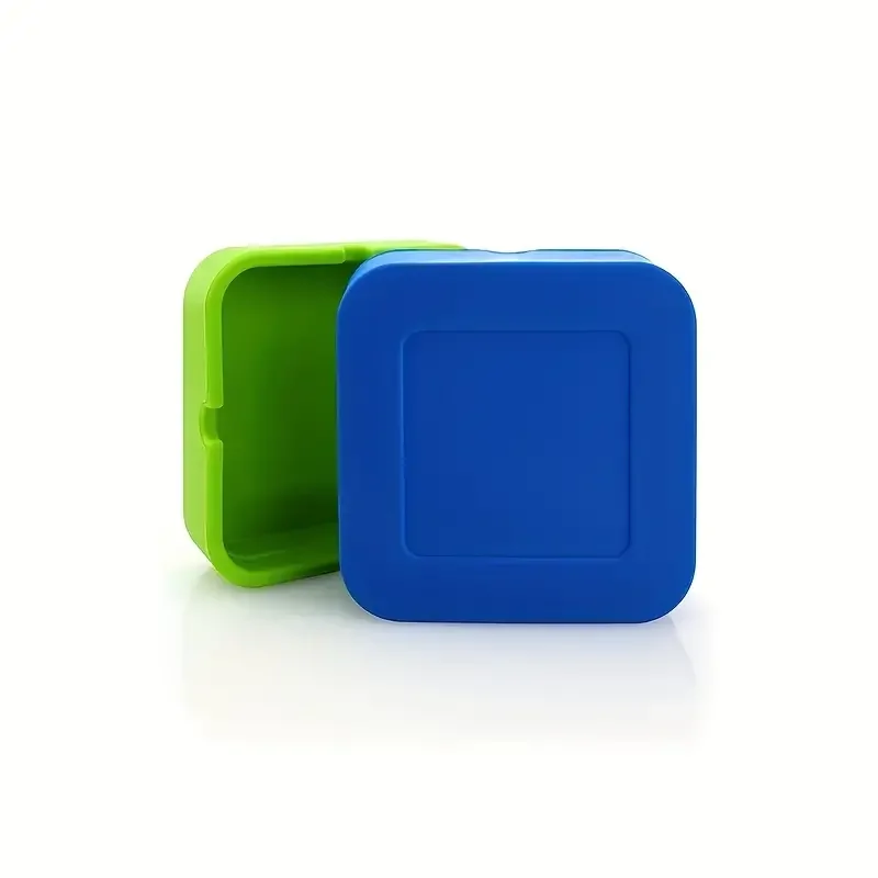 Anti fall High Temperature Resistant Compact Ashtray Cigarette Box Home Decor Household Creative Square Ashtray Silicone Ashtray