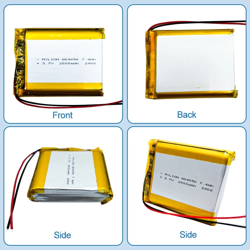 Certified Quality 804050 2000mah Rechargeable Portable Lithium For Electronic Gps Tracker