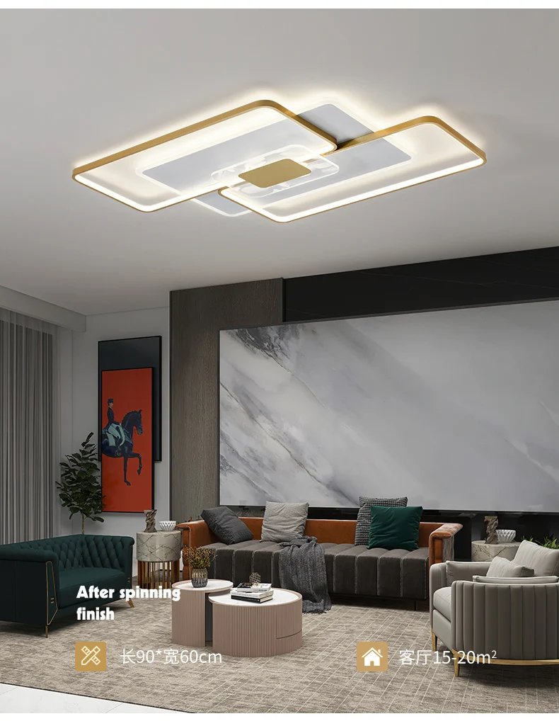 Square 520 acrylic light modern LED ceiling light fixed ring indoor bedroom living room dining room ceiling light
