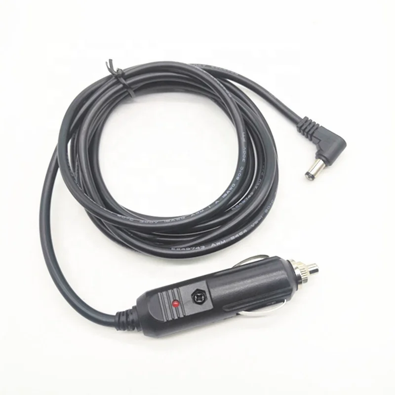90 Degree DC 5.5x2.1mm to 12V 24V DC Power Supply Car Cigarette Lighter Adapter Charge Cable