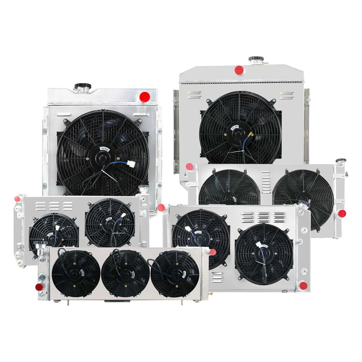 Hot sales  1 2 3 4  rows full Aluminum  Radiator & shroud fan for jeep ford dodge toyota GMC honda  Chevrolet buick car radiator