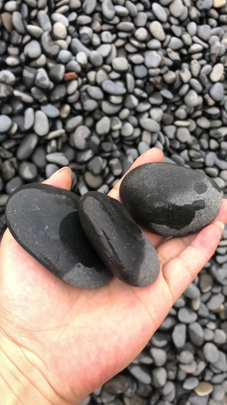 black 3-5cm river stone Decorations Fish Tank Aquarium Gardening Gravel Path Ornament Pebble Stones