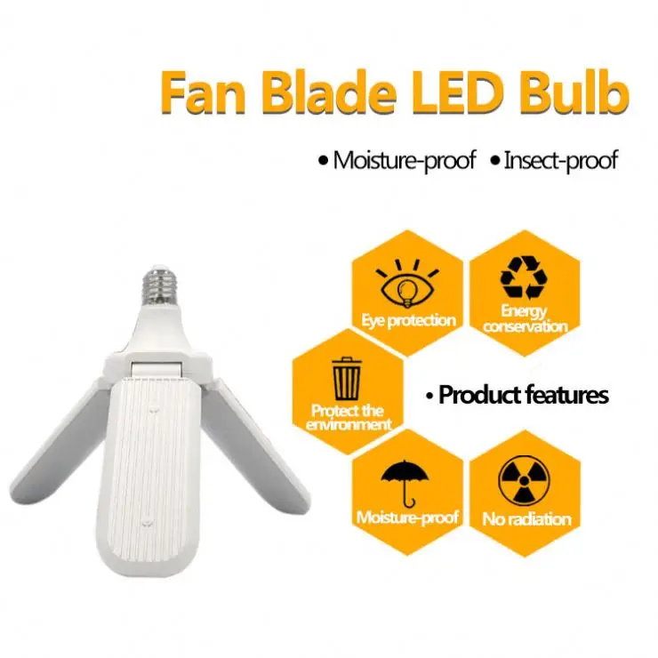 
Super Bright Lamp 36W 45W 110V 220V E26 E27 Foldable Led Trefoil Light Bulb 