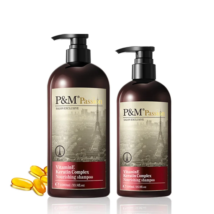 1000ml Mild Gentle With Vitamin E Nature Moisturizing Keratin Hair Treatment Shampoo Without Sulfate