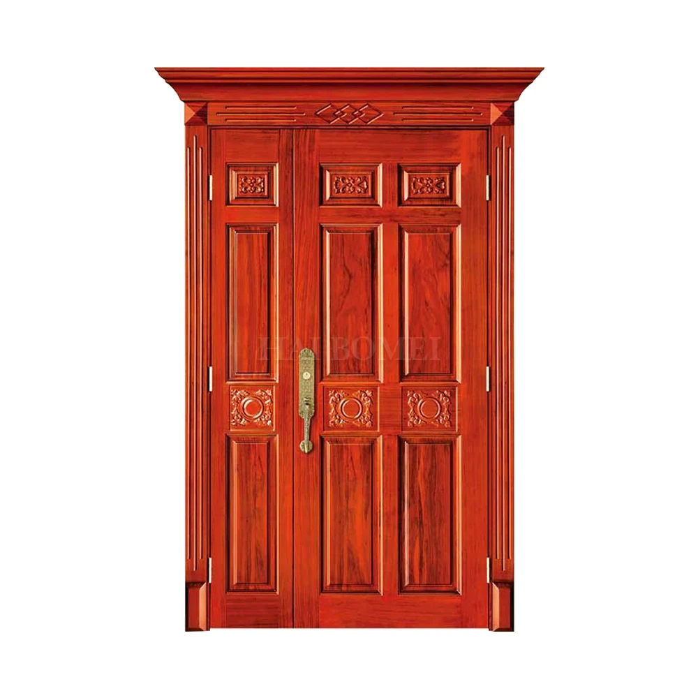 Double Wooden Door Exterior Solid Wood Door