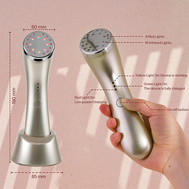 Electric Handheld Phototherapy Import Device Red Light Skin Rejuvenation Facial Beauty Machine