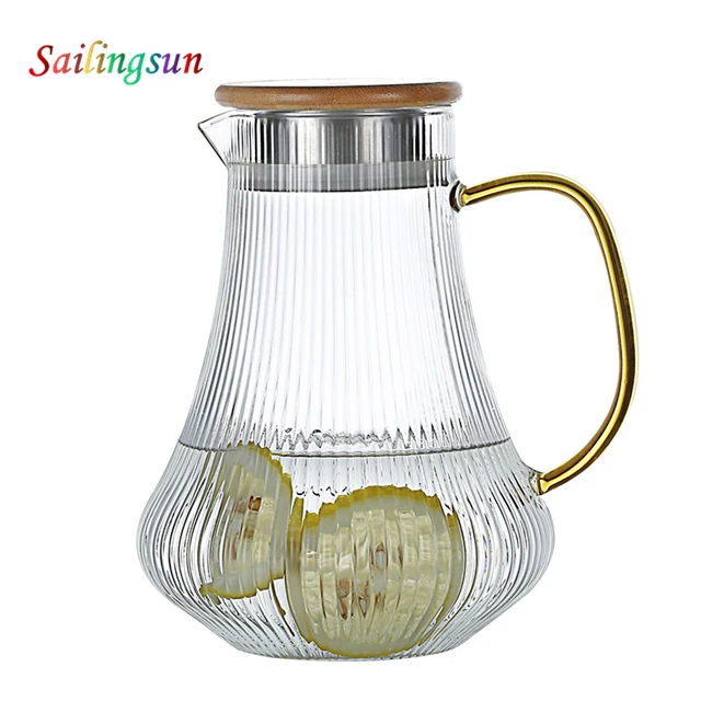 graceful curve shape colourful cooking glass tea filter lid coffee jug