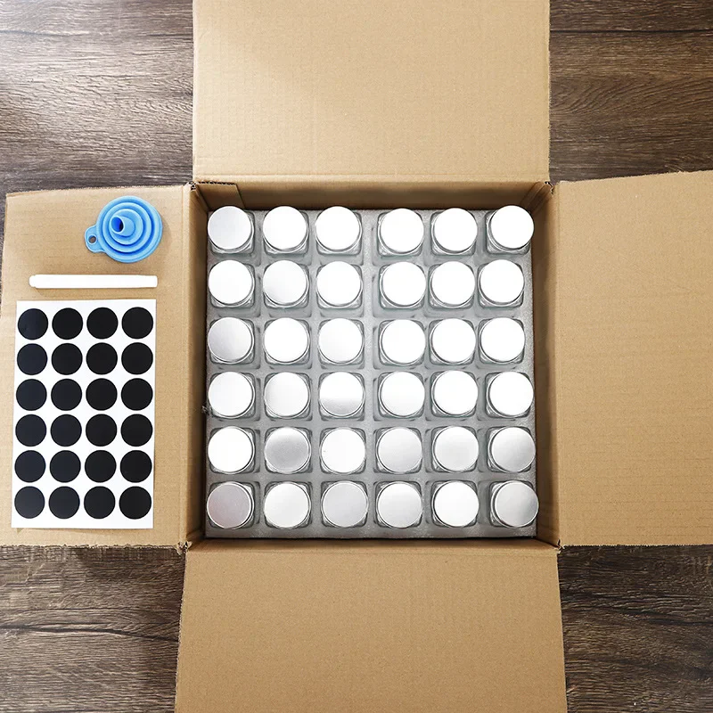 12-48Pcs/Sets Small 120ml 4oz Glass Spice Jars with Metal Airtight Lids Food Storage Containers for Kitchen