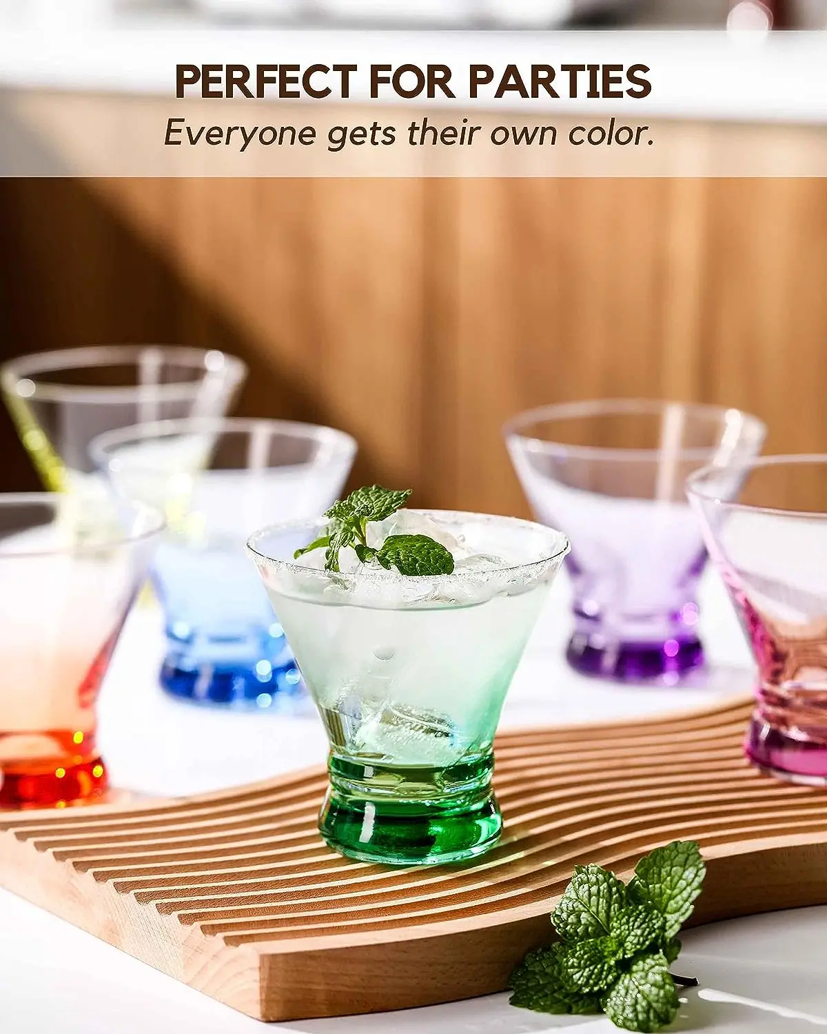 Wholesale Martini Glasses Cocktail Glasses  8oz Stemless Margarita Bar Dessert Glass Colored Liquor Drinking Glassware