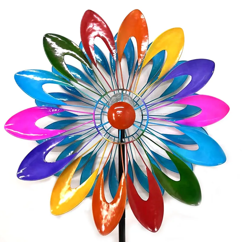 Металлические кинетические ветряные Спиннеры уличные садовые скульптурные колы железные ветровые