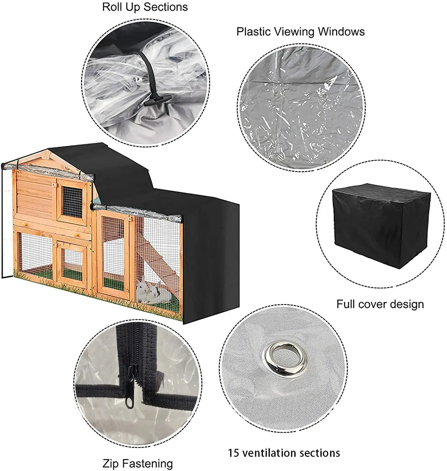 High Quality OEM 420D Oxford Cloth Waterproof and Dustproof House Covers UV Resistant Pet House Cover Foldable Cage Cover