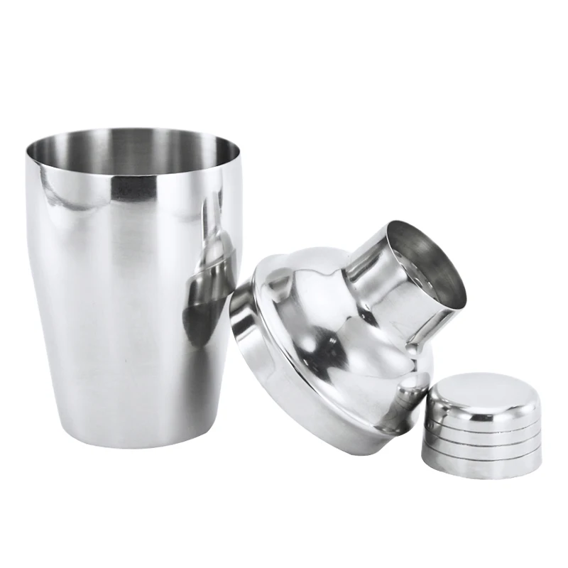 Novelty Bacardi Rose Gold Silver Glitter 350ml Cocktail Shaker Stainless Steel, Custom logo Martini Mini Shaker Cocktail