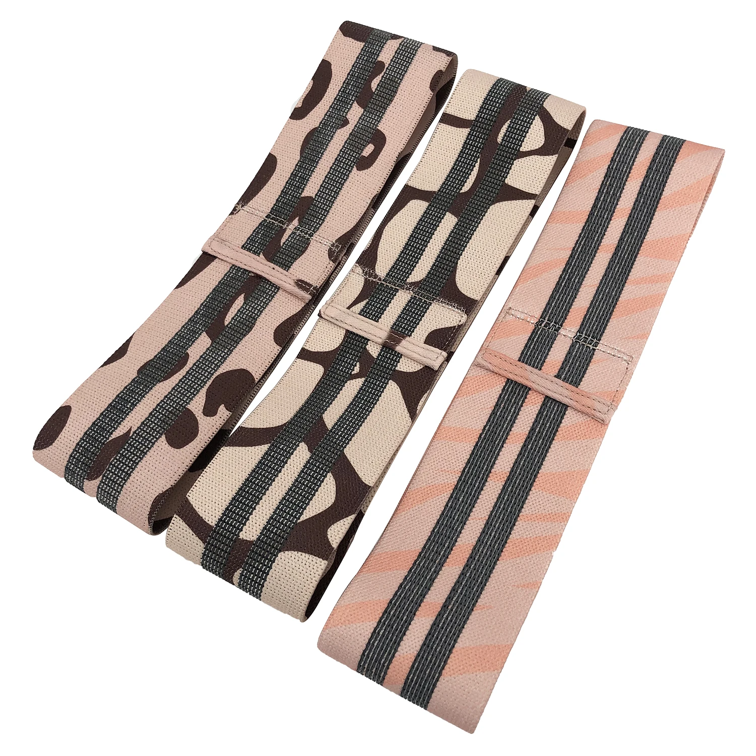 Wholesale high quality new pattern nude booty bands elastic latex resistance bands for exercising glute