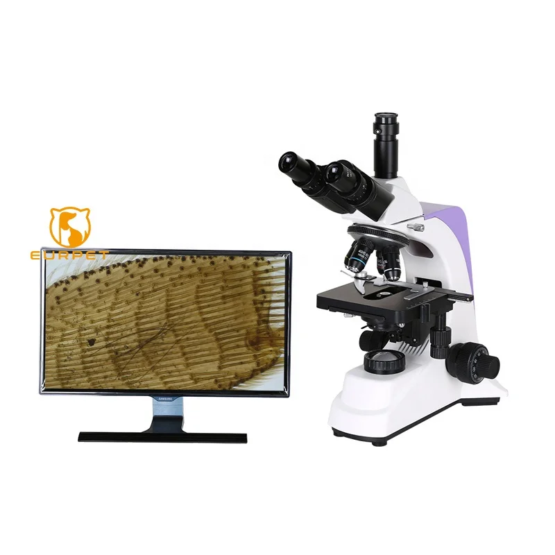 EUR PET Factory Price Medical Lab Optical Biological Binocular Trinocular Microscope With LCD Display