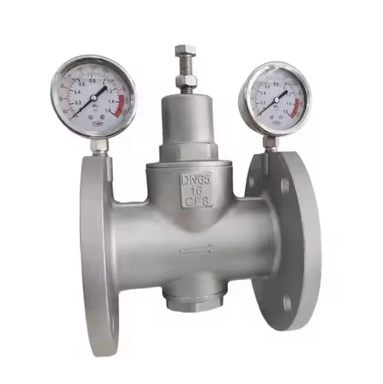 Furui stainless steel ANSI150lbs /pn16 DN50 flange end Pilot piston Branch pipe Pressure Reducing Valve with pressure gauge