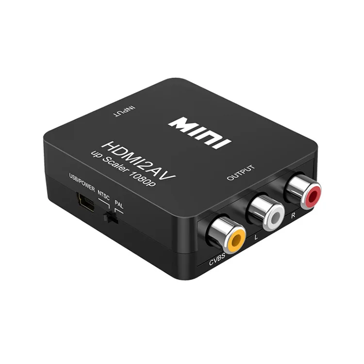 Мини-преобразователь 1080p HDMI2AV HDMI-AV HDMI-RCA черного