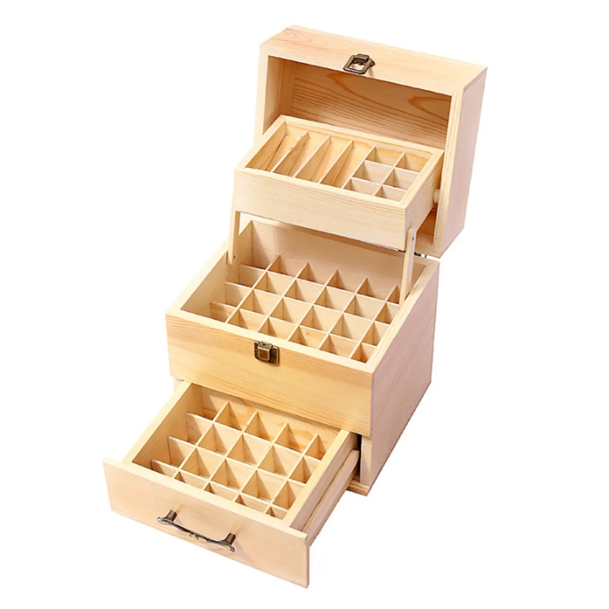 Wooden Multi-Drawer Essential Oil Bottle Aromatherapy Jewellery box