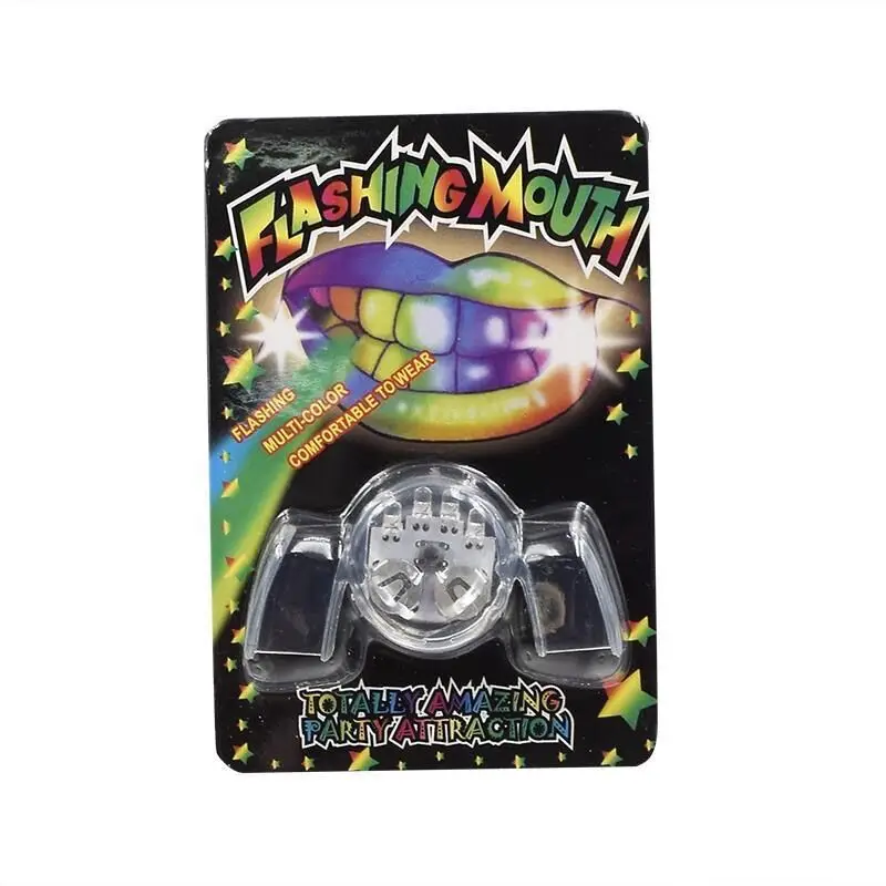 LED Flashing Mouthpiece Flashing Mouth Guard Piece Festive Party Supplies Glow Tooth Funny LED Light Halloween Brace