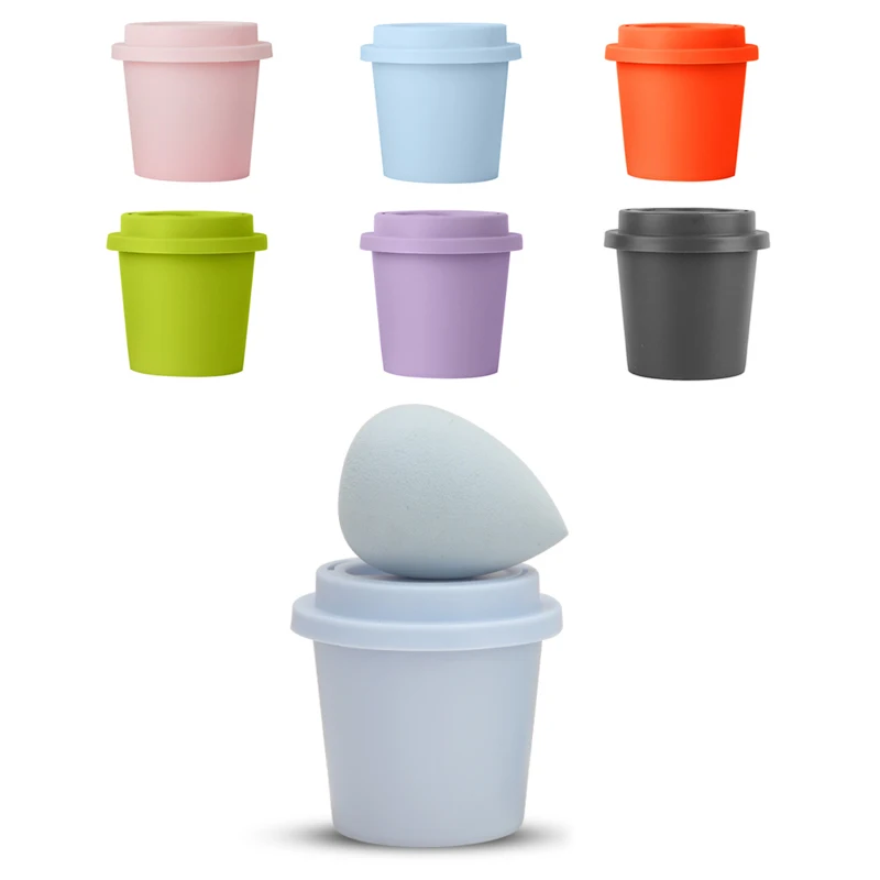 FEIYAN Dry And Wet Eco-Friendly Washable Reusable Manufacturer Beauty Sponge Blender Storage Case Silicone Makeup Sponge Holder