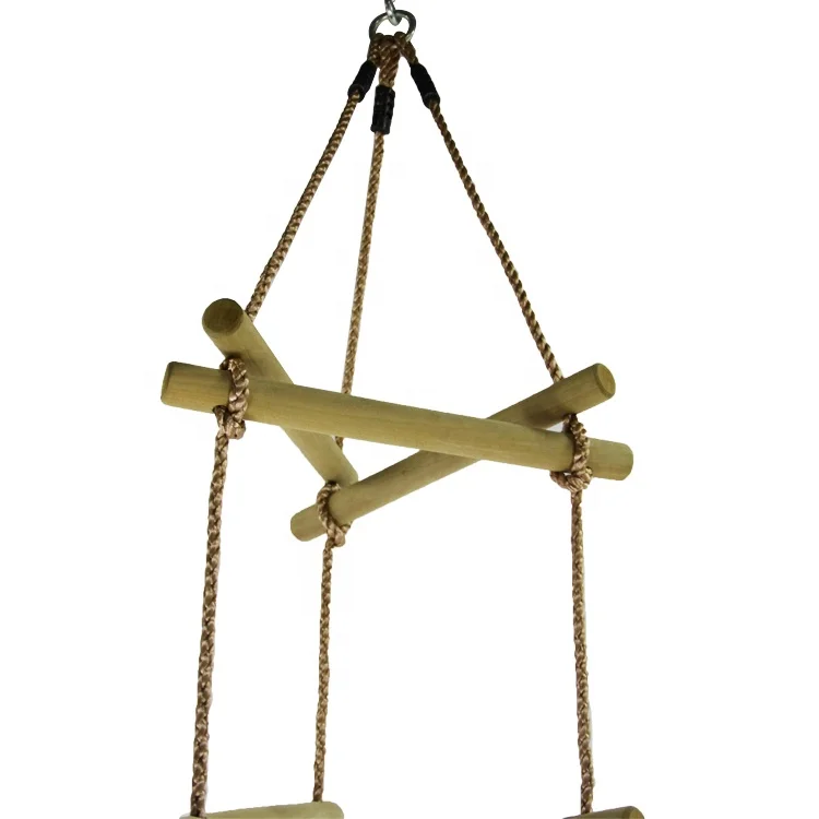 
climbing wooden triangular ropeladder 