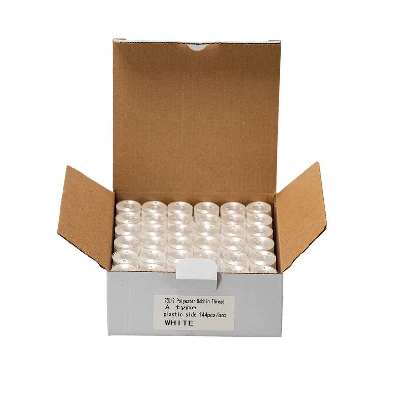 Тип пластиковая односторонняя предварительно намотанная бобина полиэфирная нить для всех ниток вышивальной машины 75d/2