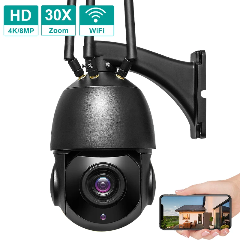 8MP IP Color Hight Vision Camera Outdoor Wireless IP Speed Dome Security Wifi CCTV PTZ Camera Video 4K Full HD