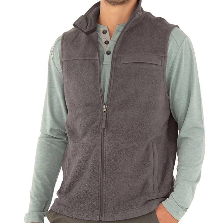 wholesales  High Quality Sleeveless Jacket sportswear jackets  Full Zip Front Stand Collar Polar Fleece Vest jackets  For Men