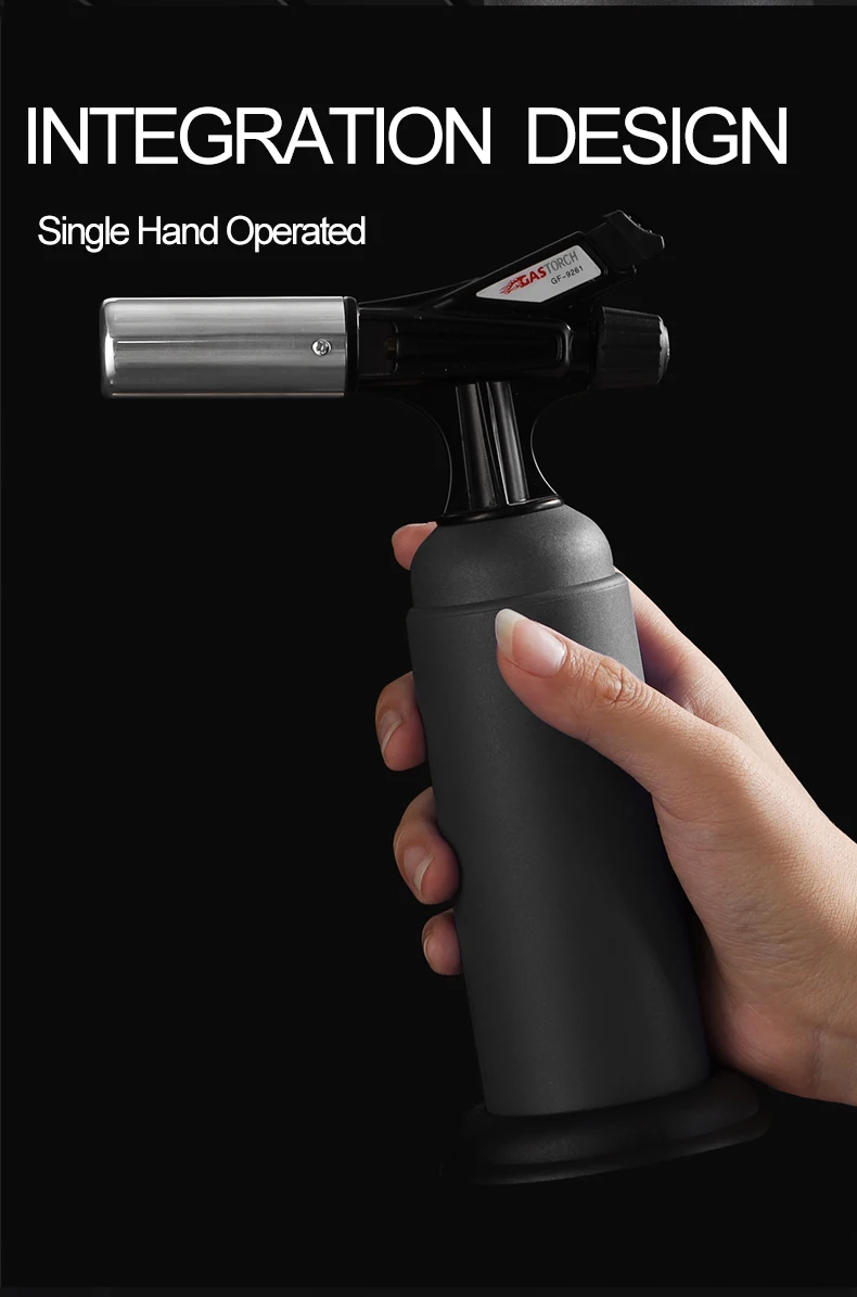 Gf-9261 Camping Torch Lighter Unique Big Flame Jet Flame Gas Gun Shape Butane Torch Lighter for Culinary